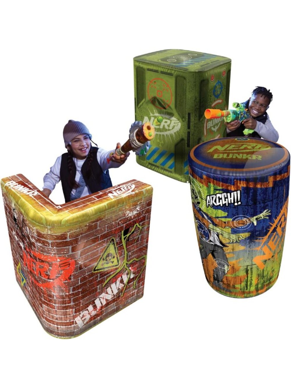 Inflatable Zombie Battle Zone - NERF BUNKR Last Stand Play Area for Outdoor Fun